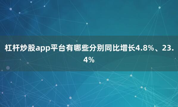 杠杆炒股app平台有哪些分别同比增长4.8%、23.4%